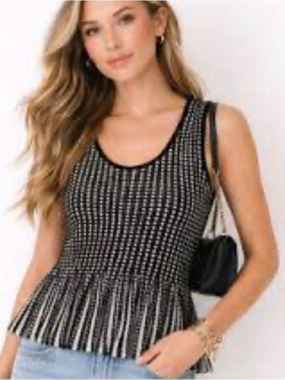 ANTHROPOLOGIE Moth
Ostinato Peplum
Sweater Swing Top Navy White Size Medium